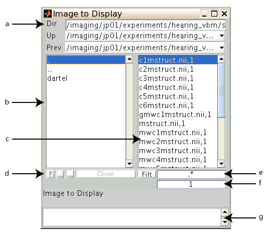 Screenshot of spm_select dialog box